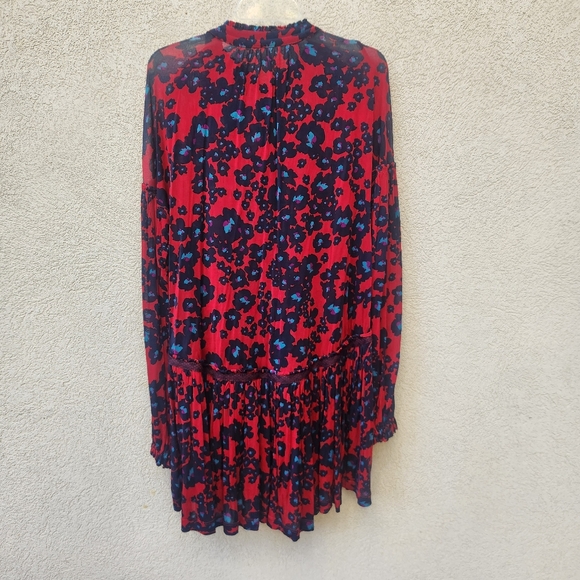 FREE PEOPLE Women's Love Letter Tunic Dress Medium Oversized Ruffle Boho - Picture 8 of 15